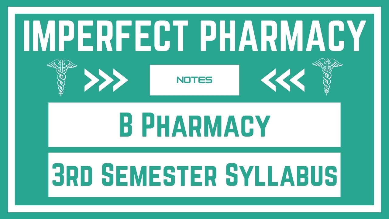 B Pharmacy 3rd Semester Syllabus