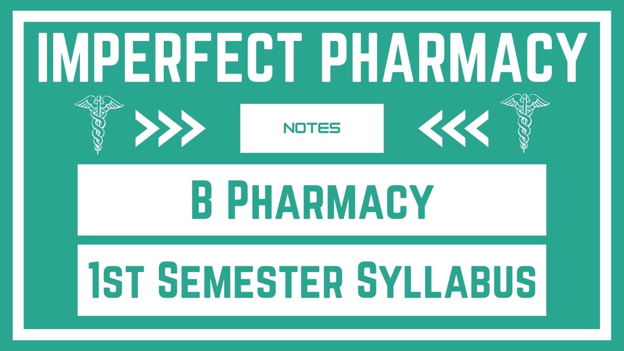 B Pharmacy 1st Semester Syllabus